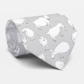 遊んでいるヤギ-灰色 ネクタイ (ロール)