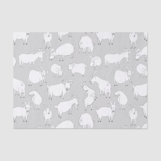 遊んでいるヤギ-灰色 薄葉紙 (正面)