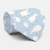 遊んでいるヤギ-空色 ネクタイ (ロール)