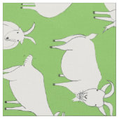 遊んでいるヤギ-緑 ファブリック (クローズアップ)