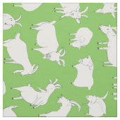 遊んでいるヤギ-緑 ファブリック (見本)