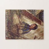 遊んでいる時、ネイティブアメリカンの女性のパズル ジグソーパズル (横)