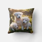 遊んでいる犬のグループの漫画のイメージを作成する クッション (裏面)