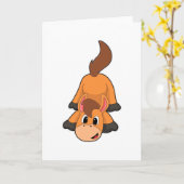 遊んでいる馬 カード (黄色い花)