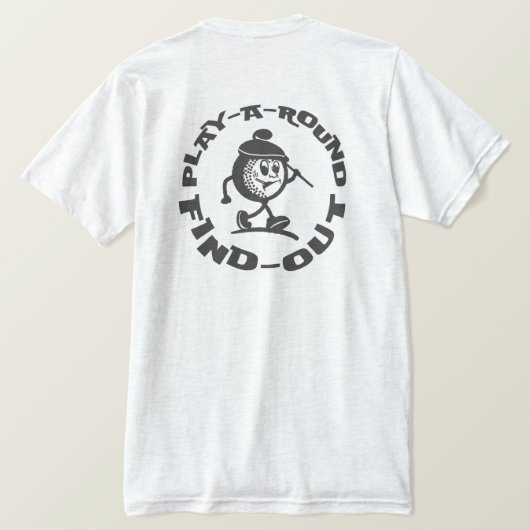 遊んでみて ヴィンテージ ロゴ 面白い ゴルファー Tシャツ (デザイン裏面)