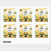 遊キッドシンプル建築トラック5th誕生日 スクエアシール (シート)