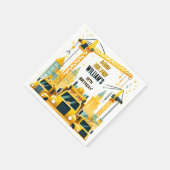 遊キッドシンプル建築トラック5th誕生日 スタンダードカクテルナプキン (角)