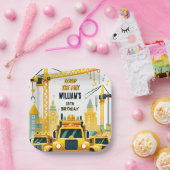 遊キッドシンプル建築トラック5th誕生日 ペーパープレート (パーティー)