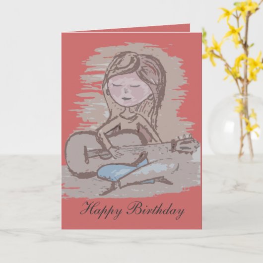 遊ギター カード (黄色い花)