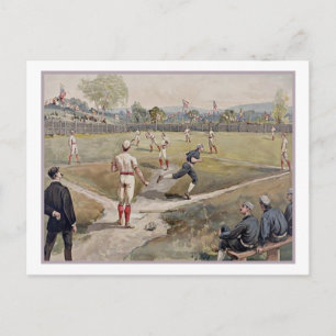 遊ズベースボールルイスパンアンティークプリント1887 ポストカード