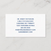 遊セラピー子の心理学者おもちゃトレインブルー 名刺 (裏面)