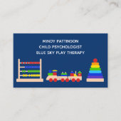 遊セラピー子の心理学者おもちゃトレインブルー 名刺 (正面)