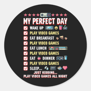 遊ビデオゲームMy Perfect Gaming Day Gamer Boy ラウンドシール