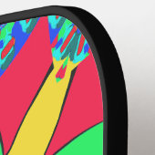 遊ラスタしゃれているレッドゴールデングリーンスターフローラ ピックルボールラケット (左詳細)