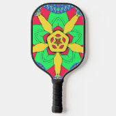 遊ラスタしゃれているレッドゴールデングリーンスターフローラ ピックルボールラケット (裏面)