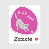 遊可愛い図解入りの、写真付きの犬明るい赤紫色 シール (シート)