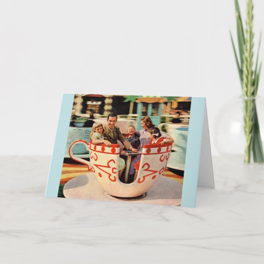 遊園地でのティーカップ乗り カード (正面)