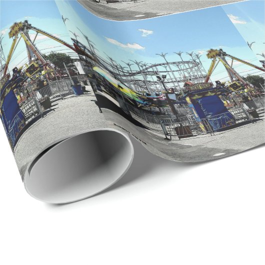 遊園地のジェットコースターの古い果樹園は私を浜に引き上げます ラッピングペーパー (ロールコーナー)