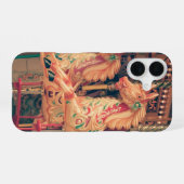 遊園地のメリーゴーラウンドの馬 iPhone 16ケース (裏面横)