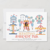 遊園地の子供の誕生日 招待状 (正面)