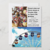 遊園地の観覧車の誕生日パーティー招待状 招待状 (正面)