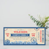 遊園地の誕生日の招待チケット 招待状 (スタンド正面)