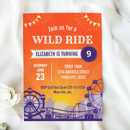 遊園地の誕生日の招待状 招待状