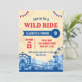 遊園地の誕生日の招待状 招待状 (スタンド正面)