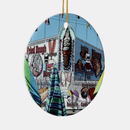 遊園地の軽食の立場古い果樹園のビーチメイン セラミックオーナメント (右)