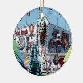 遊園地の軽食の立場古い果樹園のビーチメイン セラミックオーナメント (左)