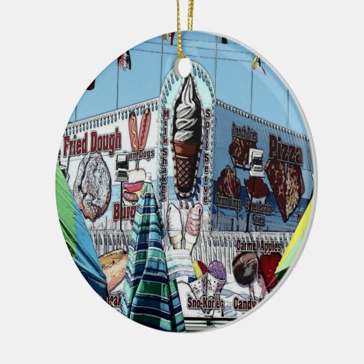 遊園地の軽食の立場古い果樹園のビーチメイン セラミックオーナメント (左)