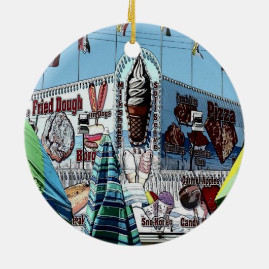遊園地の軽食の立場古い果樹園のビーチメイン セラミックオーナメント (裏面)