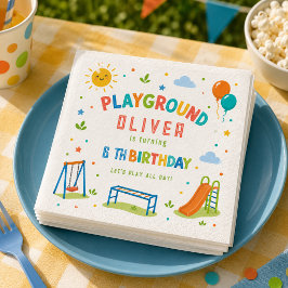 遊園地アドベンチャー 6歳の誕生日パークパーティー スタンダードカクテルナプキン