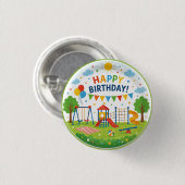 遊園地アドベンチャー 6歳の誕生日パーティー 缶バッジ (正面&裏面)