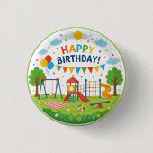 遊園地アドベンチャー 6歳の誕生日パーティー 缶バッジ (正面)