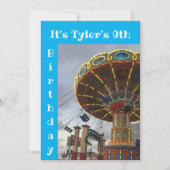 遊園地カーニバル誕生日パーティーの招待 招待状 (正面)