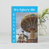 遊園地カーニバル誕生日パーティーの招待 招待状 (スタンド正面)