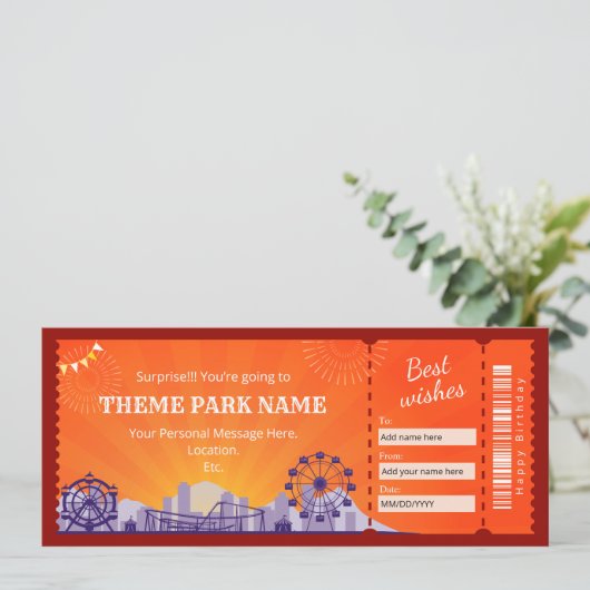 遊園地ギフト券 招待状 (スタンド正面)