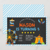 遊園地パーティー招待状 招待状 (正面/裏面)