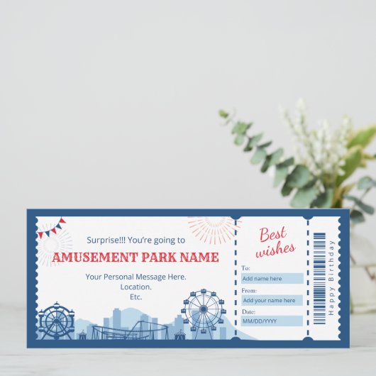 遊園地 ギフト券 招待状 (スタンド正面)