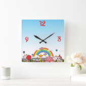 遊園地 スクエア壁時計 (ホーム)