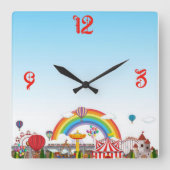 遊園地 スクエア壁時計 (正面)