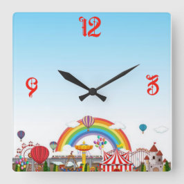 遊園地 スクエア壁時計