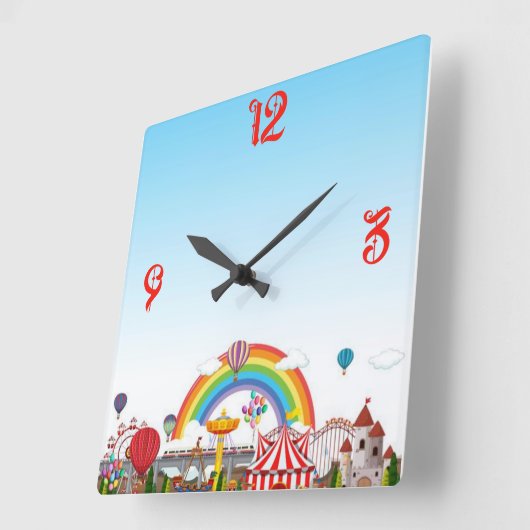 遊園地 スクエア壁時計 (傾斜)