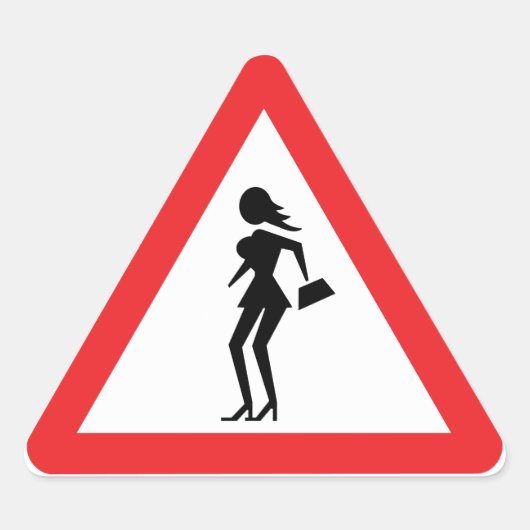 遊女の注意 三角形シール (正面)