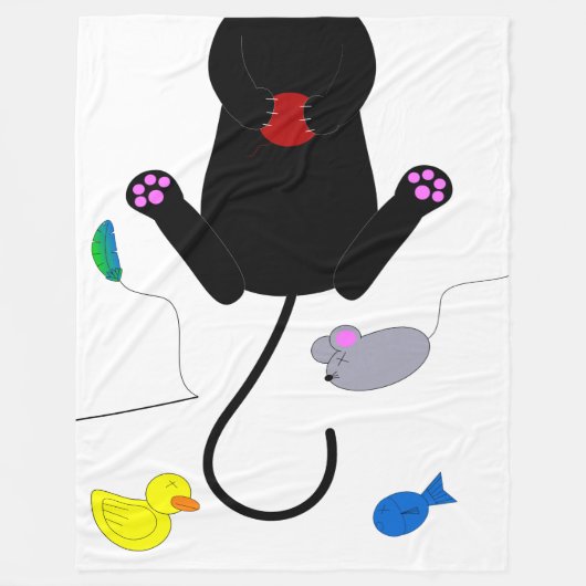 遊子猫 フリースブランケット (正面)