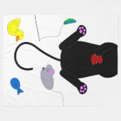 遊子猫 フリースブランケット (正面(横))