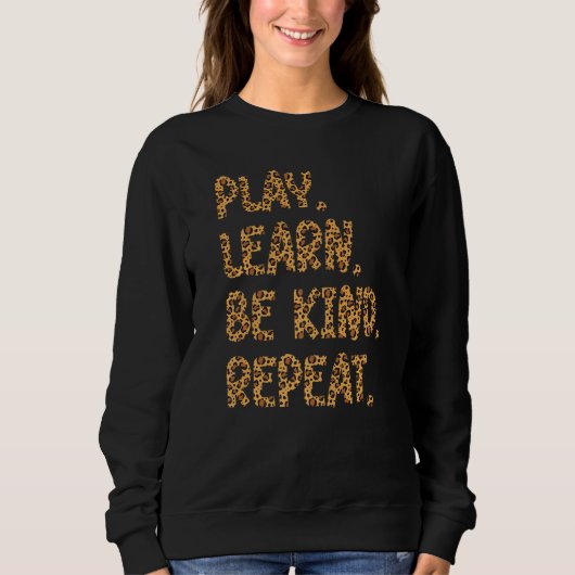 遊学Kind Be Repeat Kind Leopard Kind Unity D スウェットシャツ (正面)
