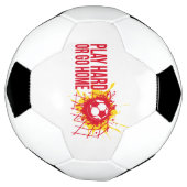 遊懸命または帰宅赤グラフィック文字 サッカーボール (回転)