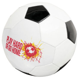遊懸命または帰宅赤グラフィック文字 サッカーボール